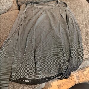 Black and White Striped Long Sleeve Top